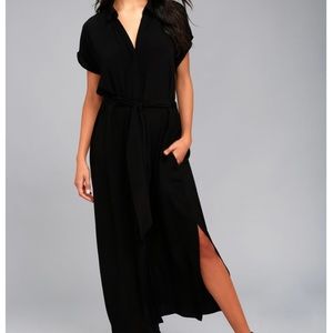 Lulu’s Destination Chic Black Midi Dress